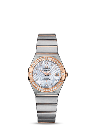 Omega Constellation Co-Axial 27 Brushed Stainless Steel / Red Gold / Diamond / MOP Supernova